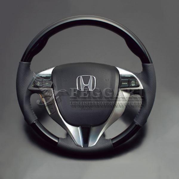 オデッセイ RB3/4系 ピアノブラック×ダークグレー ガングリップ ウッド パンチング本皮調レザー...