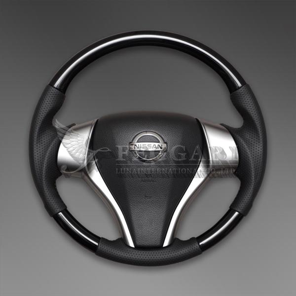 キャラバン NV350 E26 後期用 GX ピアノブラック ガングリップ ウッド パンチング本皮調...