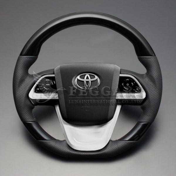 プリウス / PHV含む 50/51/52系 ピアノブラック×ダークグレー ガングリップ ウッド パ...