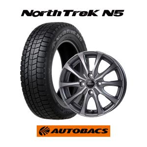 165/65R14国産スタッドレスタイヤ＆ホイール4本セット(オートバックス ノーストレックN5＆エクシーダーE07 1450+38 4H100)