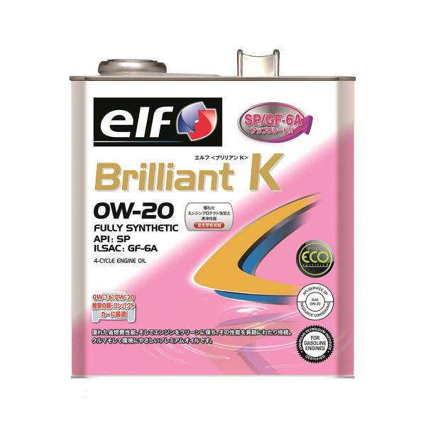 elf エルフ BRILLIANT K 0Wー20/SP/GFー6A/3L 合成油