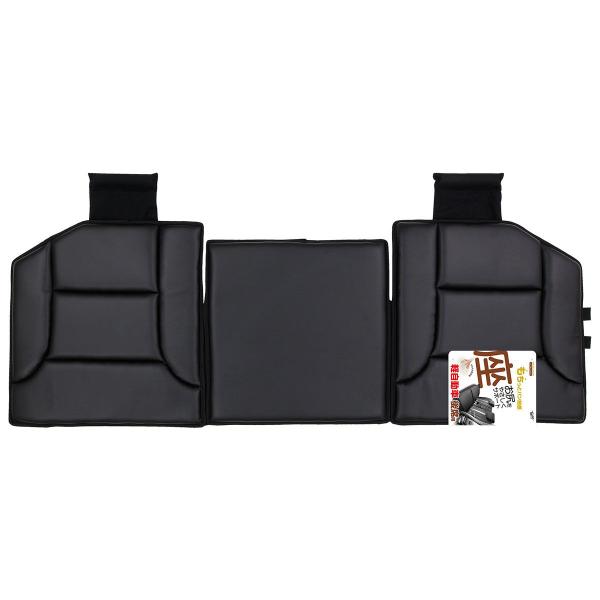 錦産業 ポンデレザー PT-6757 トリプルクッション ブラック