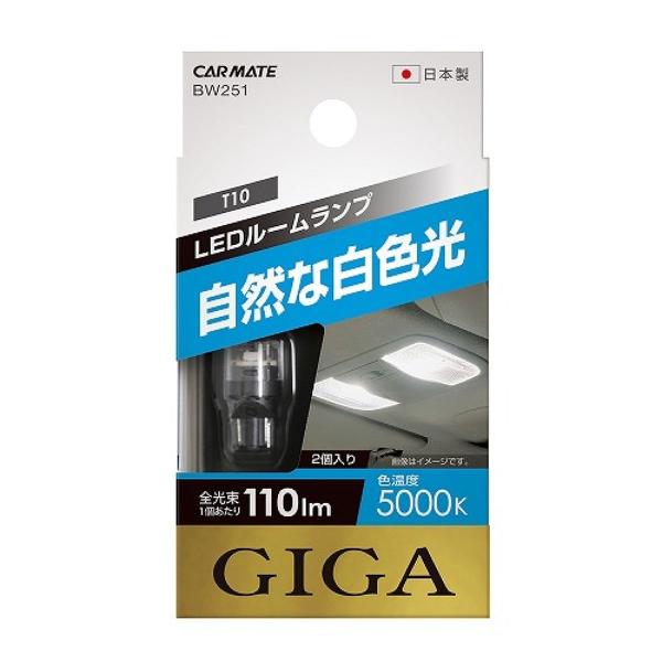 【在庫有】CARMATE　カーメイト　LEDルームR110T　5000K　BW251　ホワイト