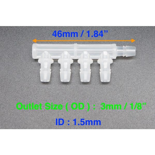 プラスチック製　ホース接続用　F型　5Way　多岐ジョイント　外径3ｍｍ