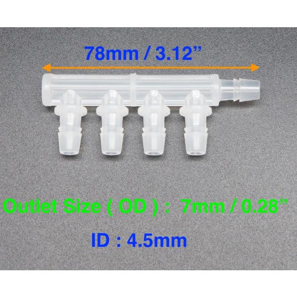 プラスチック製　ホース接続用　F型　5Way　多岐ジョイント　外径7ｍｍ