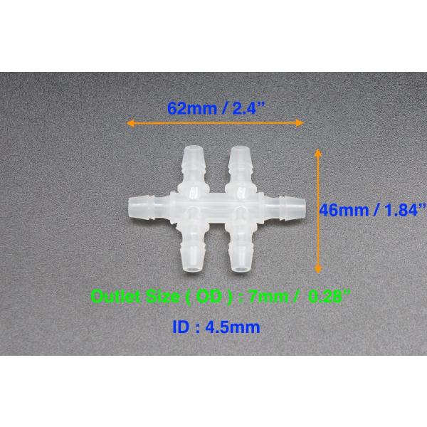 プラスチック製　ホース接続用　6Way　多岐ジョイント　外径7ｍｍ