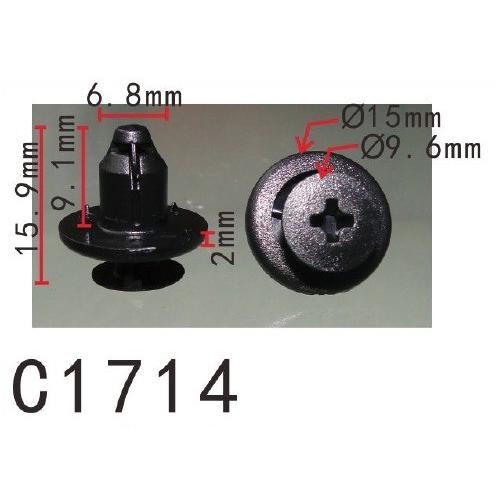 プッシュ　リベット 46064AE000 　スバル系　フェンダー用　PF-C1714　10個 , 納...