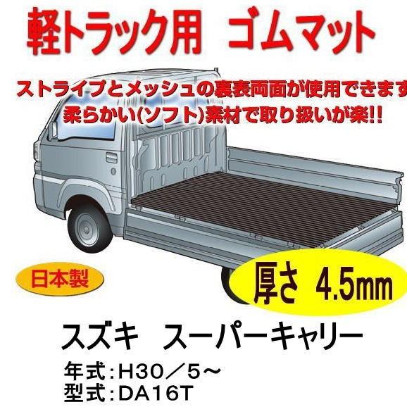 軽トラック用　荷台ゴムマット＜スズキ スーパーキャリー　トラック DA16T＞　荷台に合わせてカット...