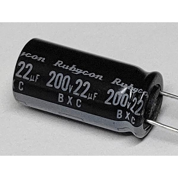 【訳あり 特価】Rubycon BXC 200V 22μF アルミ電解コンデンサー
