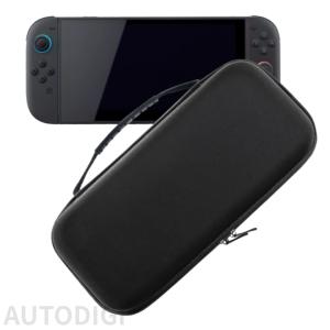 Switch2 ケース 保護バッグ 収納バッグ キャリングケース 旅行 小物 防水 防塵 耐衝撃 全面保護 ポーチ 軽量 大容量 持ち手付 ソフトハードケース ブラック 黒