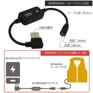 ヒーターベスト ワークマン USB 変換 ヒー...の詳細画像4