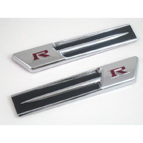 ダミーダクト 汎用 R35GT-R風 GTR スカイライン 日産 フェンダー サイド クロムメッキ ...