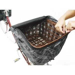 自転車 バスケットカバー 厚手 2段式 チェッ...の詳細画像3