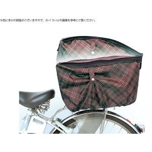 自転車 バスケットカバー 厚手 2段式 チェッ...の詳細画像2