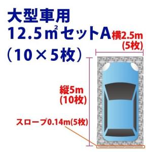 オートマット50枚＋スロープ5枚＋固定ピン30本セット　12.5m2セットA   多目的簡易補強路盤｜automat-prestige