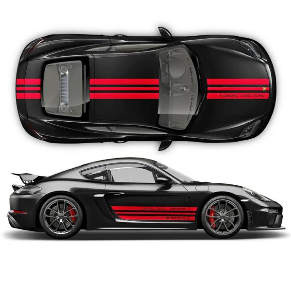 PORSCHE DESIGN EDITION 1 カスタマイズ トップ&amp;サイド RACING デカー...