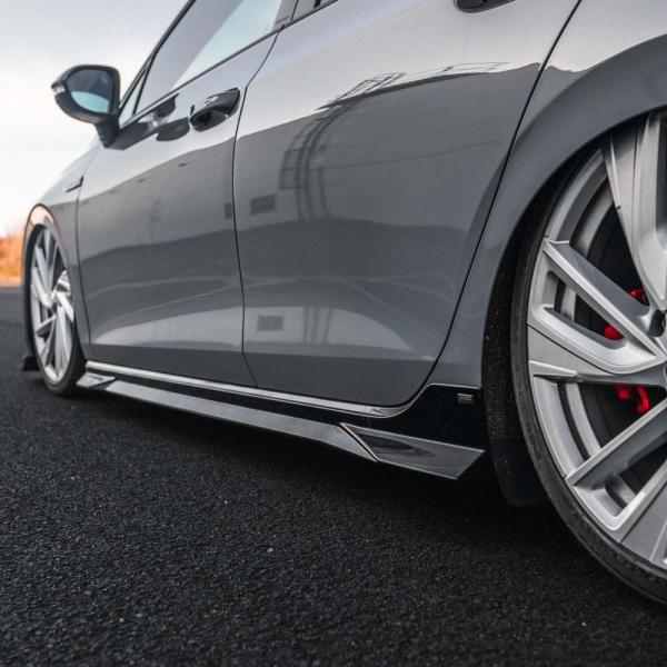 フォルクスワーゲン ゴルフ8R/GTI等 EVO-1 グロスブラック・サイドスカート【ZAERO D...