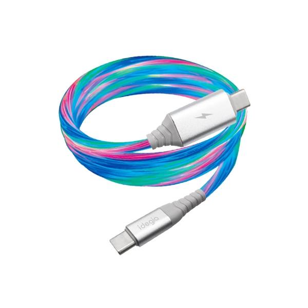 流れるRGBケーブルCtoC 充電器 変換 ケーブル TypeC 3.0A 1m データ通信 発光 ...