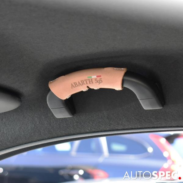 ABARTH 595 アシストグリップ レザー カバー AS AUTOSPEC.  本革 ベージュ ...