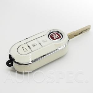 FIAT　ABARTH　シリコン　キーカバー　500　595　695　500C　595C　Panda　パンダ　ホワイト　シルバー　フィアット　アバルト　白｜AUTOSPEC.y-store