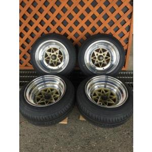 【復刻　スターシャーク】　14×7J　+0 ±0　4Ｈ-114.3　ゴールド（GOLD）　175/60Ｒ14　タイヤセット｜autostagecraft