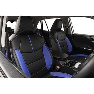 50系 RAV4 ハイブリッド Adventure 専用シートカバー ブラック+青色