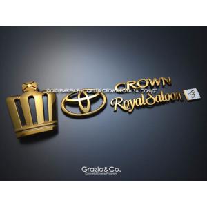 クラウン ロイヤル 21系 エンブレム リア3点SET ROYALSALOON ゴールド 