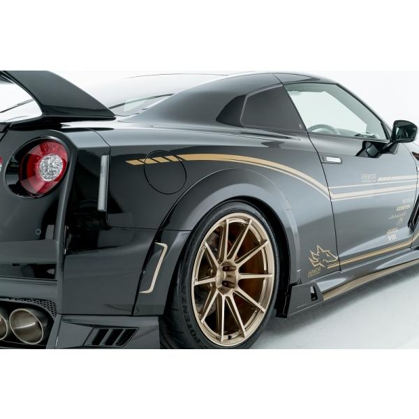 ロウェン GT-R R35 後期 リアフェンダーアーチエクステンション FRP 素地
