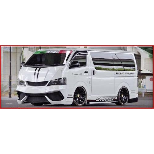SADカスタム ハイエース 200系 4型 標準ボディ STINGER エアロ3点キット (Fバンパ...