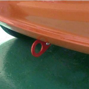 オクヤマ フィット GK5 フリップアップトーイングフック リア スチール製 カラー:レッド