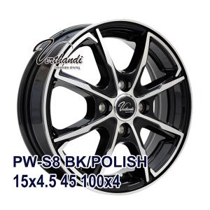 【4枚セット】 Verthandi PW-S8 15x4.5 +45 100x4 BK/POLISH｜autoway