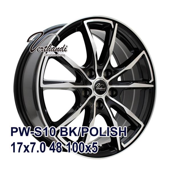 【4枚セット】 Verthandi PW-S10 17x7.0 +48 100x5 BK/POLIS...