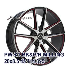 【4枚セット】 LUXALES PW-X1 20x8.5 +45 114.3x5 BK&P/R.MILLING｜autoway