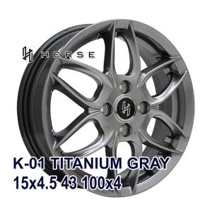 【4枚セット】 HERSE K-01 15x4.5 +43 100x4 TITANIUM GRAY｜autoway