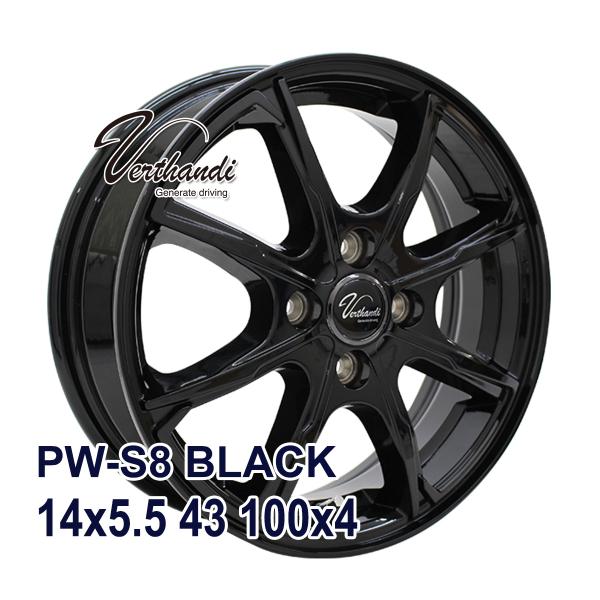 【4枚セット】 Verthandi PW-S8 14x5.5 43 100x4 BLACK