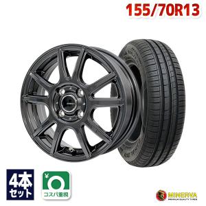 MINERVA 155/70R13 サマータイヤ ホイールセット 209 送料無料 4