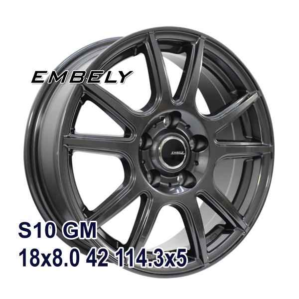 【4枚セット】 EMBELY S10 18x8.0 +42 114.3x5 GM