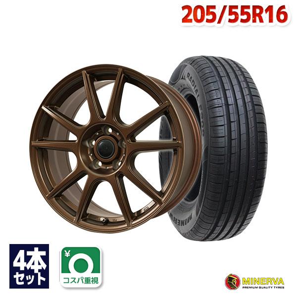 205/55R16 サマータイヤ ホイールセット MINERVA F209 送料無料 4本セット