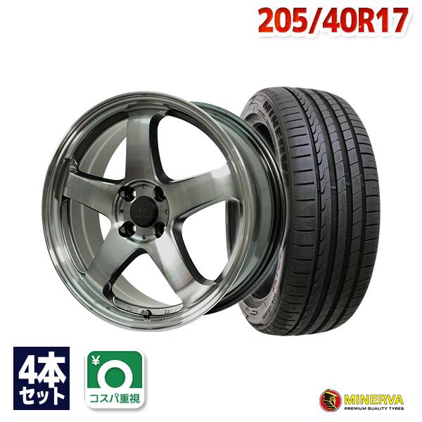 205/40R17 サマータイヤ ホイールセット MINERVA F205 送料無料 4本セット