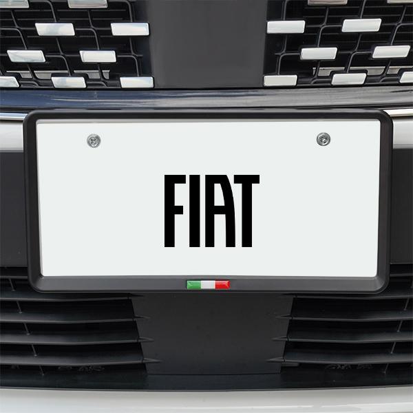 イタリア国旗 ナンバープレートフレーム ナンバーフレーム 前後セット マットブラック フィアット F...