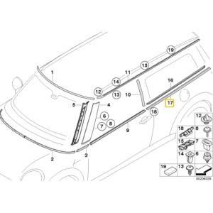 mini f54 クラブマン リアゲート スプリットドア　モール　左右セット MINI BMW ミニ 純正品 リアゲート スプリット ドアモール 右側