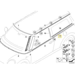 ミニ 純正 サイドモール LH R55 クラブマン サイドパネルモール 51372754113｜autowear