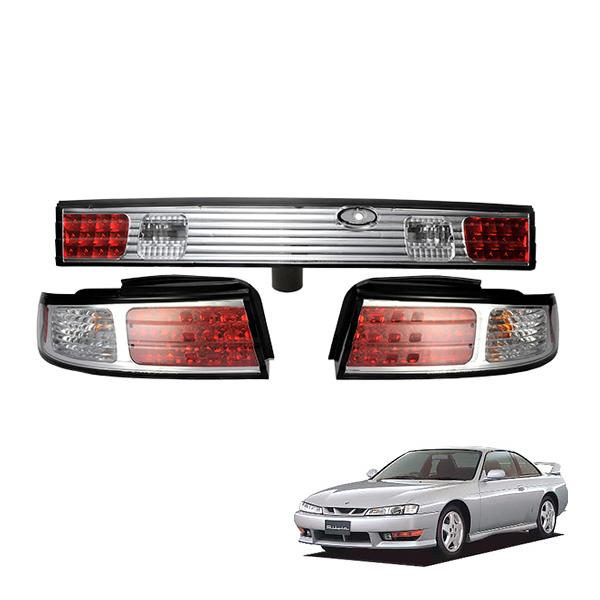 日産 シルビア S14 前期 中期 後期 クローム リヤガーニッシュ LED テールランプ 左右 S...