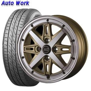 DOALL Fenice RX2 4.5J-14 +43 100 4H ゴールドポリッシュ ブリヂストン ネクストリー 155/65R14 75S 4本セット価格｜autowork