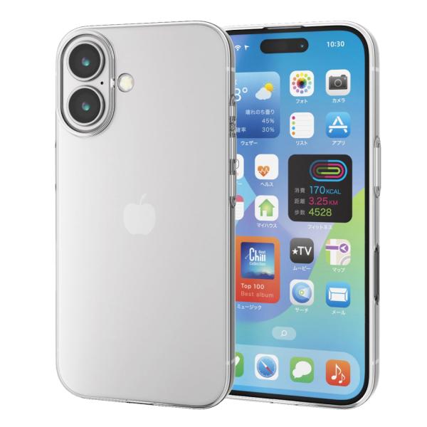 エレコム iPhone 16 ケース クリア 薄型 マイクロドット加工 ソフト TPU クリア PM...