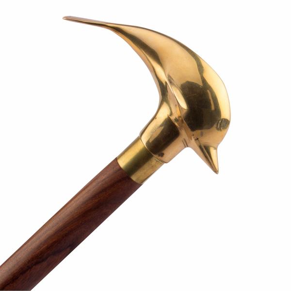 Kartique スタイリッシュなウォーキング用杖 イルカの形の真鍮製ハンドル付き 長さ36インチ