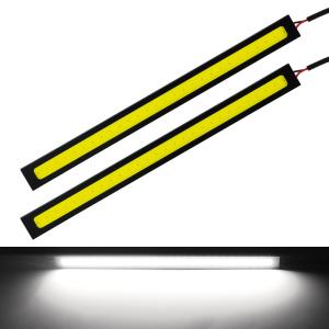 2本セット 7色 12V 5W 防水 強力 全面発光 LED COB デイライト バーライト パネル イルミ 17cm長 ホワイト ブルー レッド ピンク グリーン イエロー｜FERTE