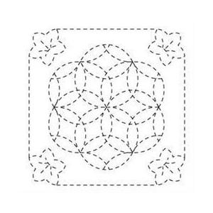 【オリムパスOLYMPUS】　刺し子「花ふきん布パック」　80　桔梗と花刺し（ききょうとはなざし）（...