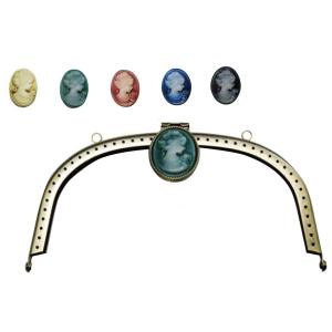 25％OFF ソウヒロ　　約15cm　カメオ付　アンティークゴールド　口金　jtm-b12a　　