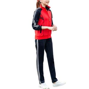 レディース ジャージ 上下 セット XLサイズ( レッド, XL